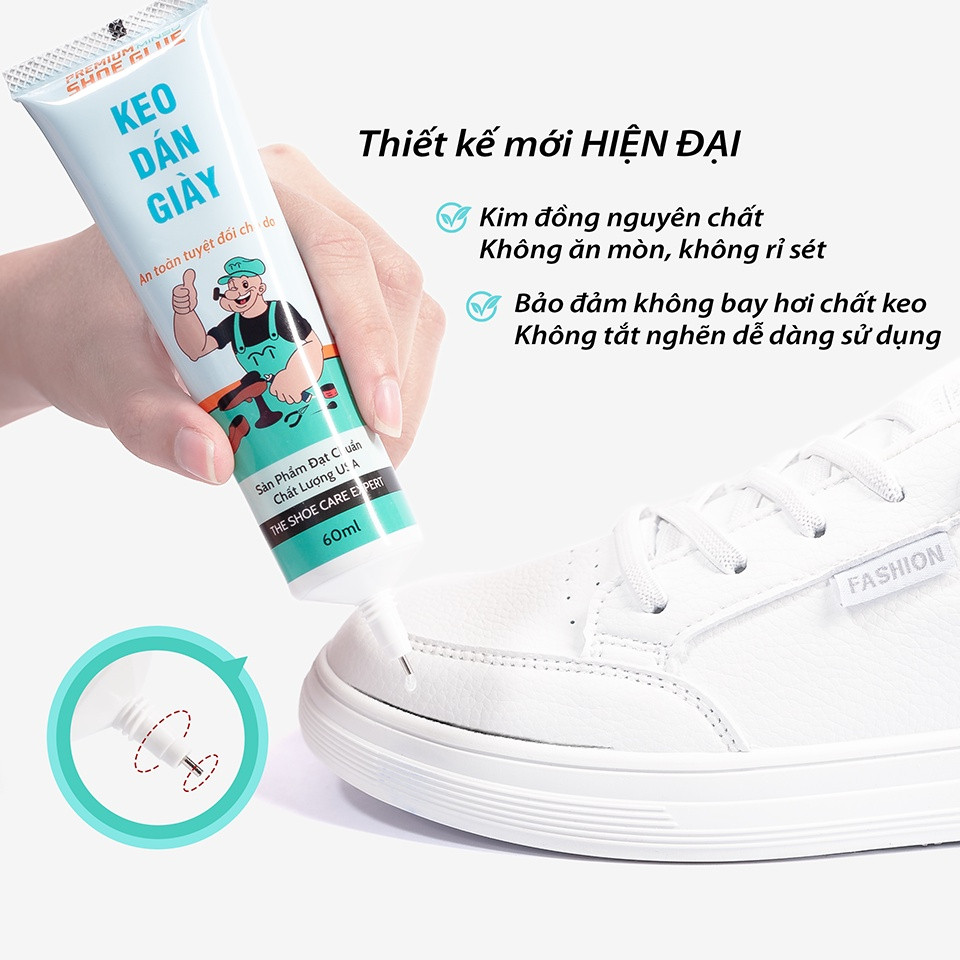 Keo dán giày dép bất tử trong suốt dùng nhiệt siêu dính chắc minsu 60ml, sửa giầy da, thể thao, đá bóng, sneaker bị rách