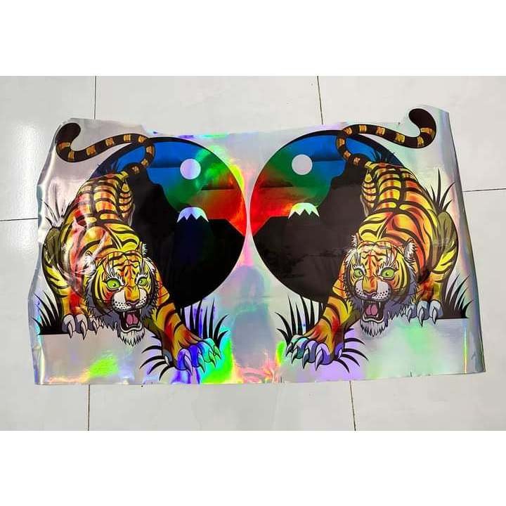 Decal dán xe : Hổ nhật nguyệt- decal dán xe máy, ô tô, xe tải, howo,chenglong..vv