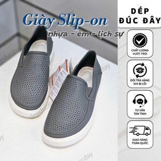   Ảnh thật  Giày lười Crocs nhựa Slip-on nam thời trang nam lịch lãm đế bám chống trơn thông thoáng kháng nước. 