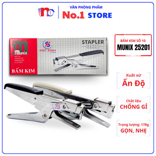 Bấm Kim Số 10 Munix 25201 Sản Xuất Tại Ấn Độ - Dùng Kim Bấm Số 10 Chất Liệu Chống Gỉ, Dễ Sử Dụng - VPP No.1