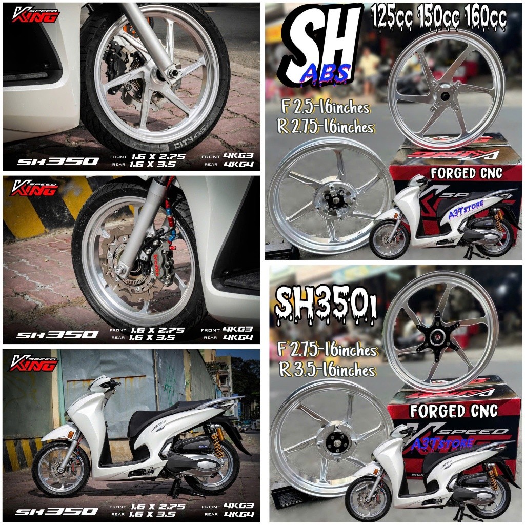 vành mâm SH125 sh150 sh160 sh350 vario click pcx125 lead125 KINGSPEED FORGED rim CNC BST 6158