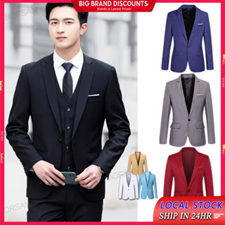 Áo khoác nam Blazer màu đen trang trọng Tuxedo Áo khoác công sở Hàn Quốc Slim Fit Chổi Cưới Phù Hợp Với Lage Size P3F03