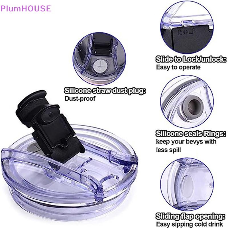 PlumHOUSE 40 / 30 Oz Niêm Phong Nắp Chai Splash Chống Tràn Nắp Nhựa Trơn Cho Ozark Trail Rtic Tumble