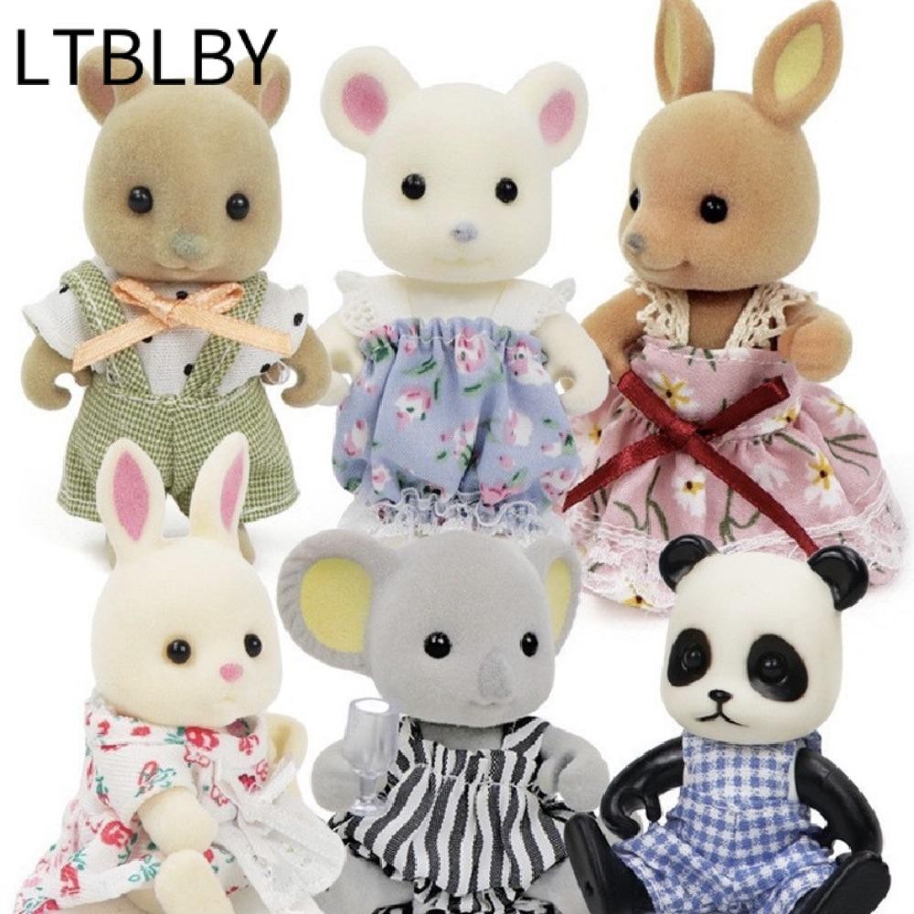 LTBLBY Búp bê Koala sang trọng, Búp bê nhồi bông Koala 8cm, Gấu trúc dễ thương Mèo mặc quần áo Gấu K