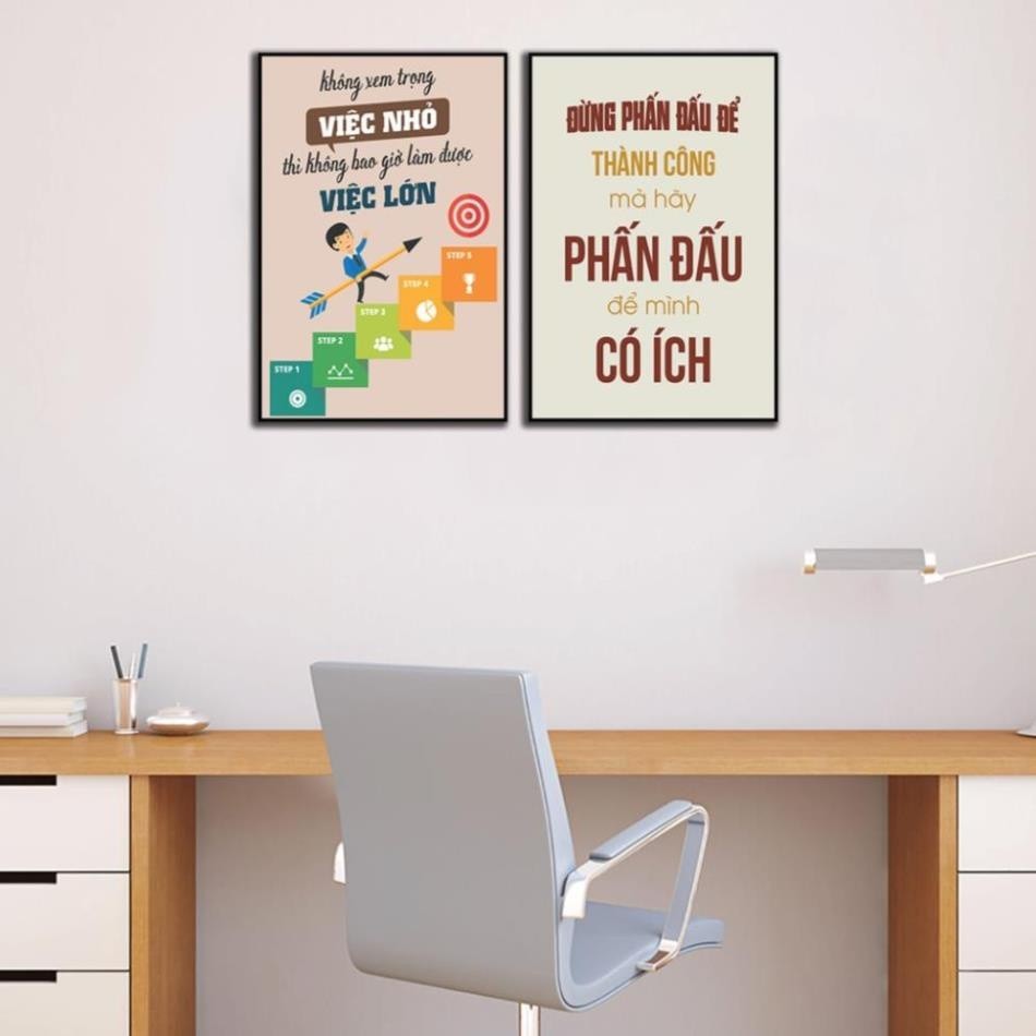 Tranh văn phòng tạo động lực - tranh trang trí văn phòng, slogan, chữ cổ động, tranh văn phòng nhiều