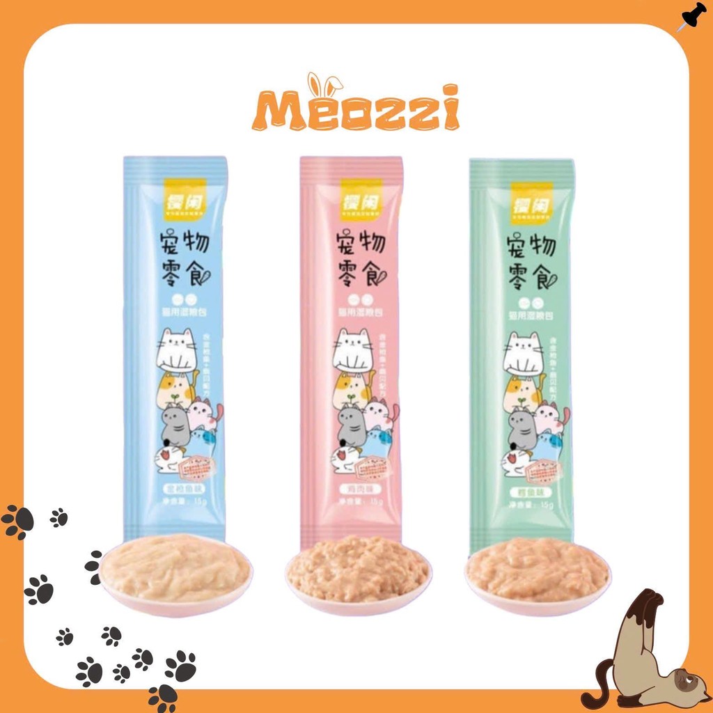 [Combo 60 thanh] Súp thưởng cho mèo shizuka thanh 15gr - MEOZZI