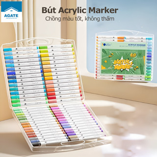 Bút sơn acrylic marker với, bộ bút màu có sẵn 12/24/36/48/60 màu, lý tưởng cho việc DIY, vẽ trên giày