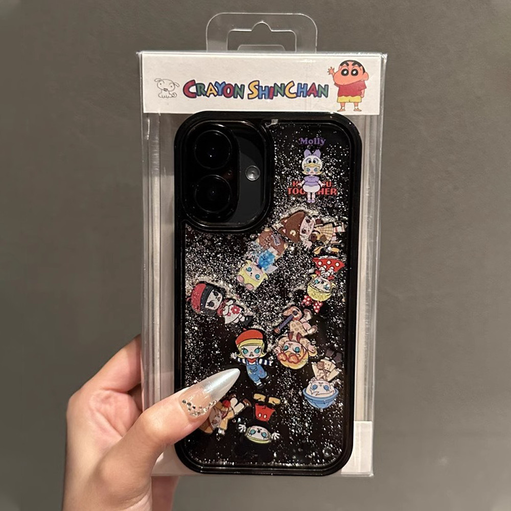 Ốp Lưng IPhone Trong Suốt Acrylic Cứng IPhone 11 Hoạt Hình Dễ Thương Molly Dynamic Liquid Quicksand 