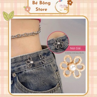 Nút Gài Hình Hoa Điều Chỉnh Lưng Quần, Nút Thắt Eo Nhỏ Có Ghim Cài, Ko Cần May Cố Định