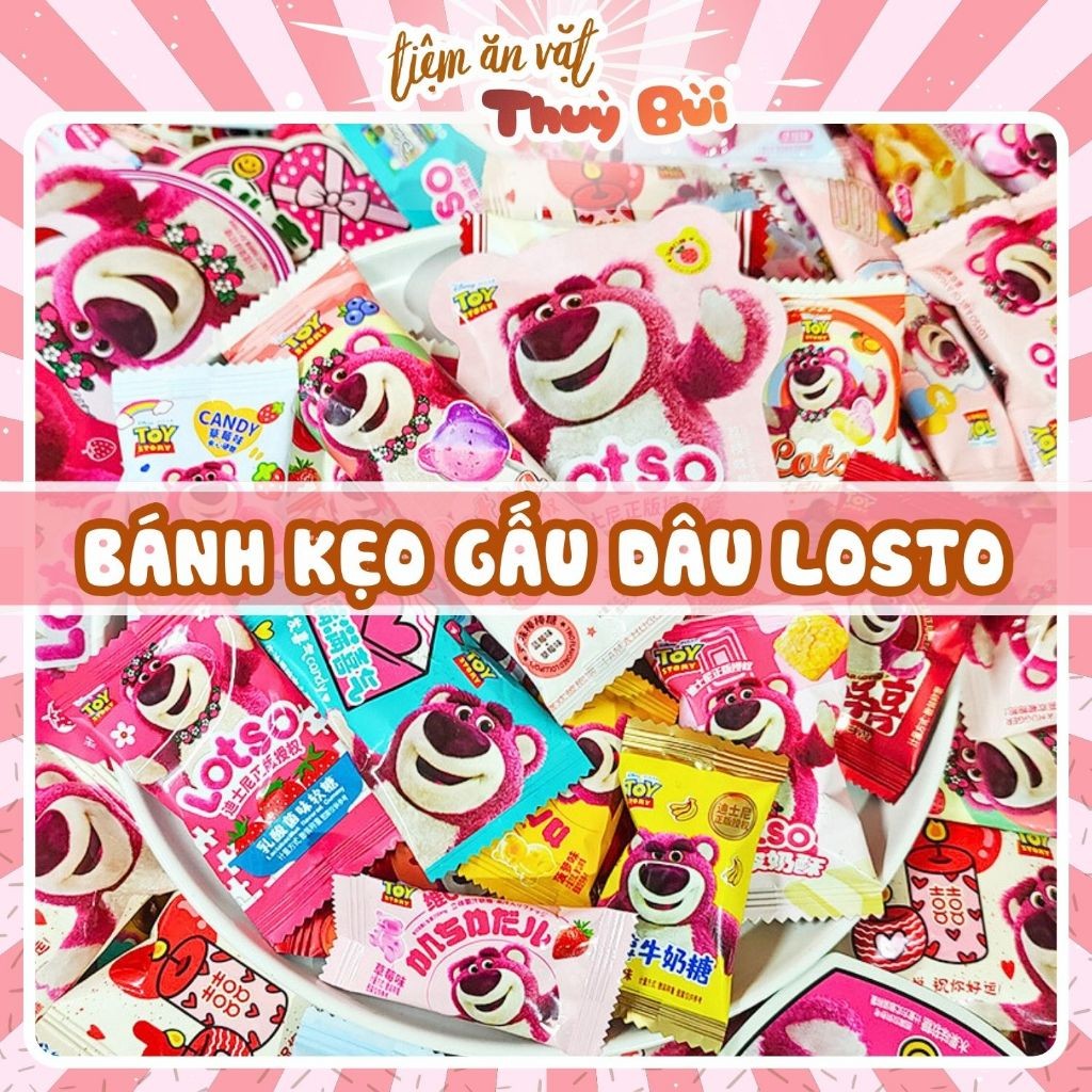 Bánh Kẹo Gấu Dâu Losto, Bộ Sưu Tập Gấu Dâu Losto CS, Kẹo Mút Gấu Dâu / Bánh Quy Gấu Dâu