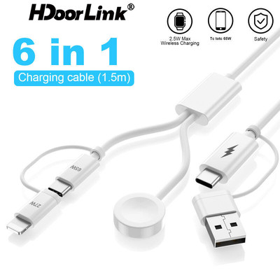 Bộ sạc đồng hồ HdoorLink 6 in1 USB Type C TO Cáp sạc đồng hồ Cáp sạc USB-C IOS