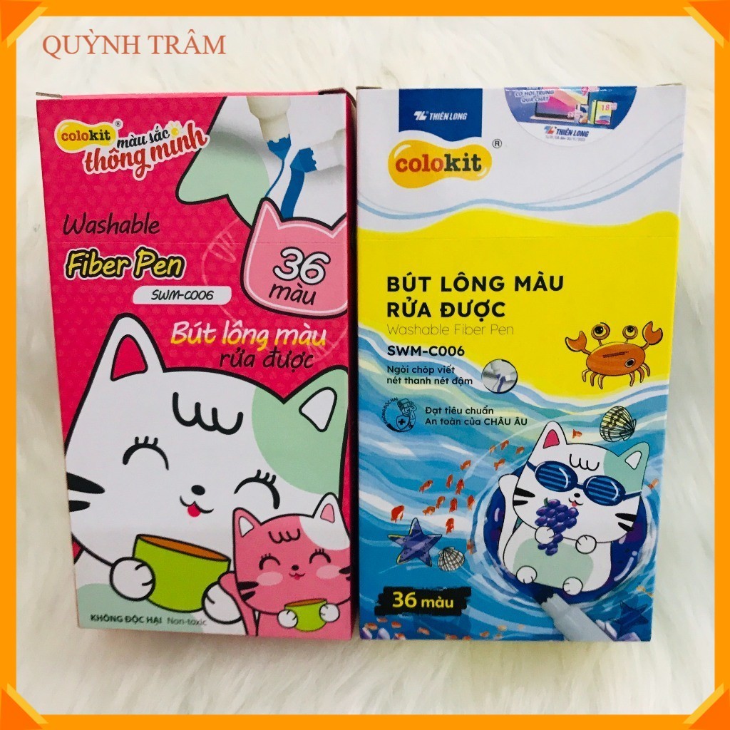 Bút lông màu Fiber Pen 36 màu Thiên Long Colokit rửa được tiêu chuẩn Châu Âu an toàn sử dụng tô màu,