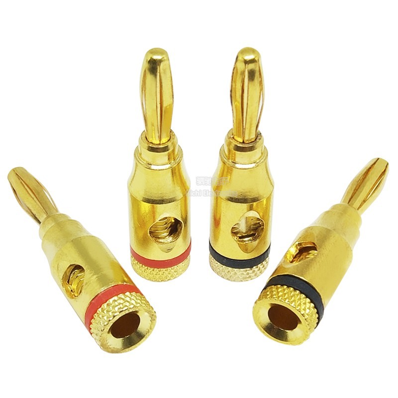 4mm Chuối Cắm Vàng Mạ Vàng Budweiser Loa Âm Thanh Loa Cáp Khuếch Đại Công Suất Chuối Sốt Cắm Kết Nối