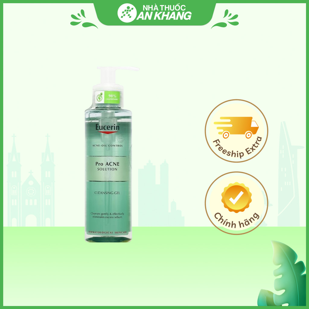 Gel rửa mặt Eucerin Acne-Oil Control Pro Acne Solution làm sạch cho da mụn chai 200ml