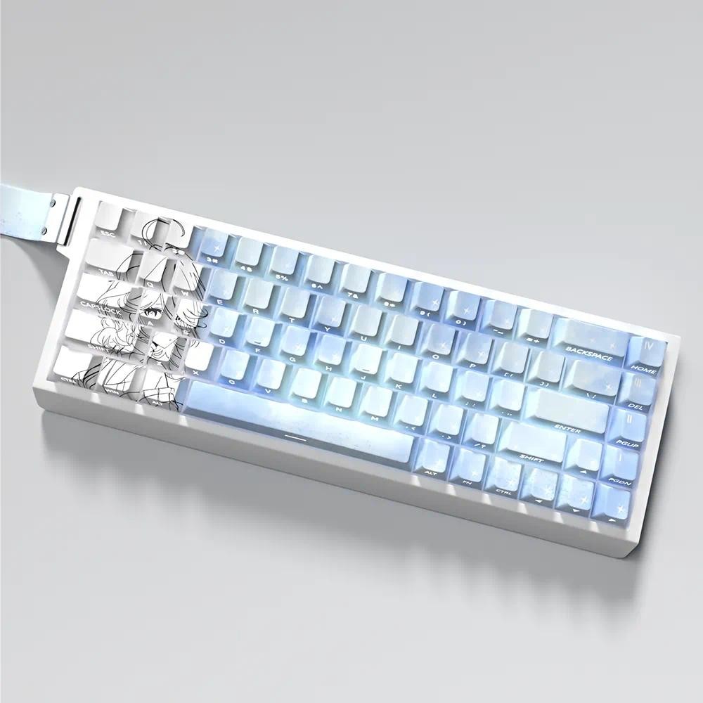 Furina Keycap Cherry Profile PBT Letter Truyền ánh sáng khắc bên Wooting EZ63 Mad68 Mechanical Keyca