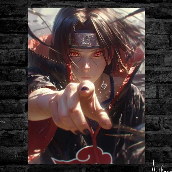 FREESHIP ⭐️  Poster Uchiha Itachi - Tranh Decal Dán Tường - Ảnh Treo Tường Naruto