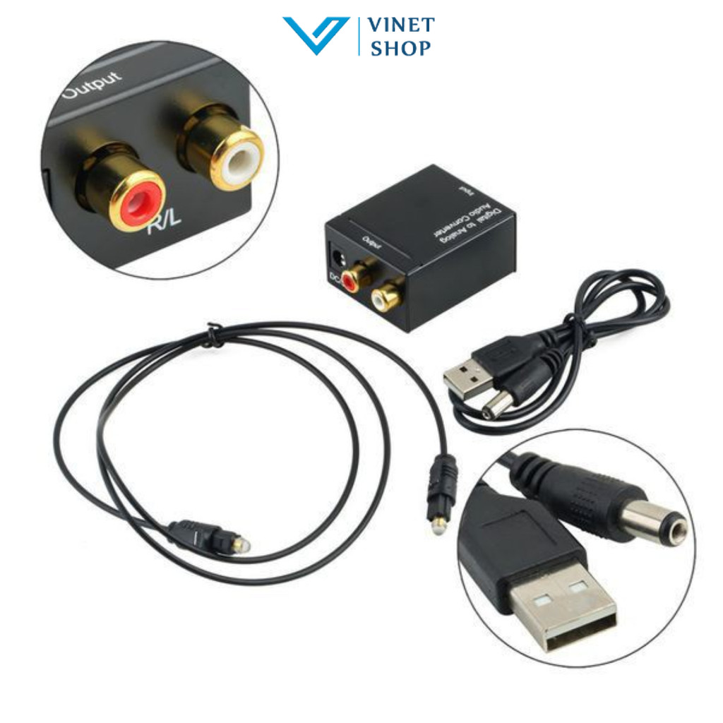  Bộ Chuyển Âm Thanh TV 4K Quang Optical Sang Audio AV Ra Amply + Cáp Optical  1m  -dc633 