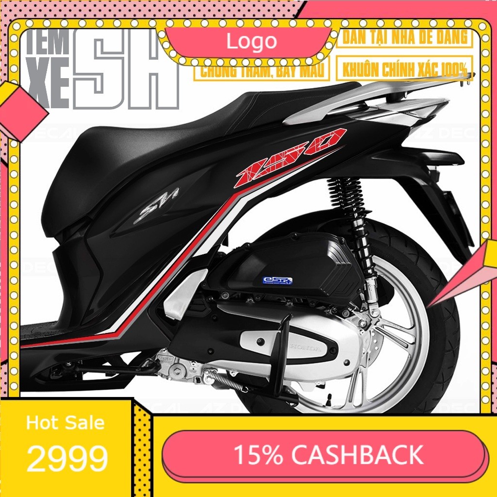 [ TEM XE ] Tem Xe SH Mẫu Tem Chỉ Dễ Dán | SH50 | Team Decal Hình Dán Xe Máy SH 150i 125i 2019 2020 2
