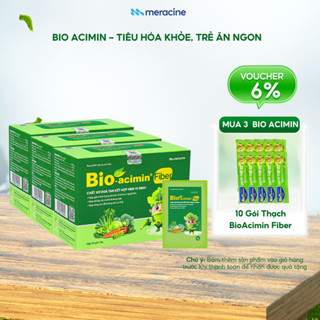 Combo 3 hộp Cốm vi sinh Bio acimin Fiber bổ sung chất xơ tự nhiên cải thiện tình trạng táo bón (hộp x 30 gói)