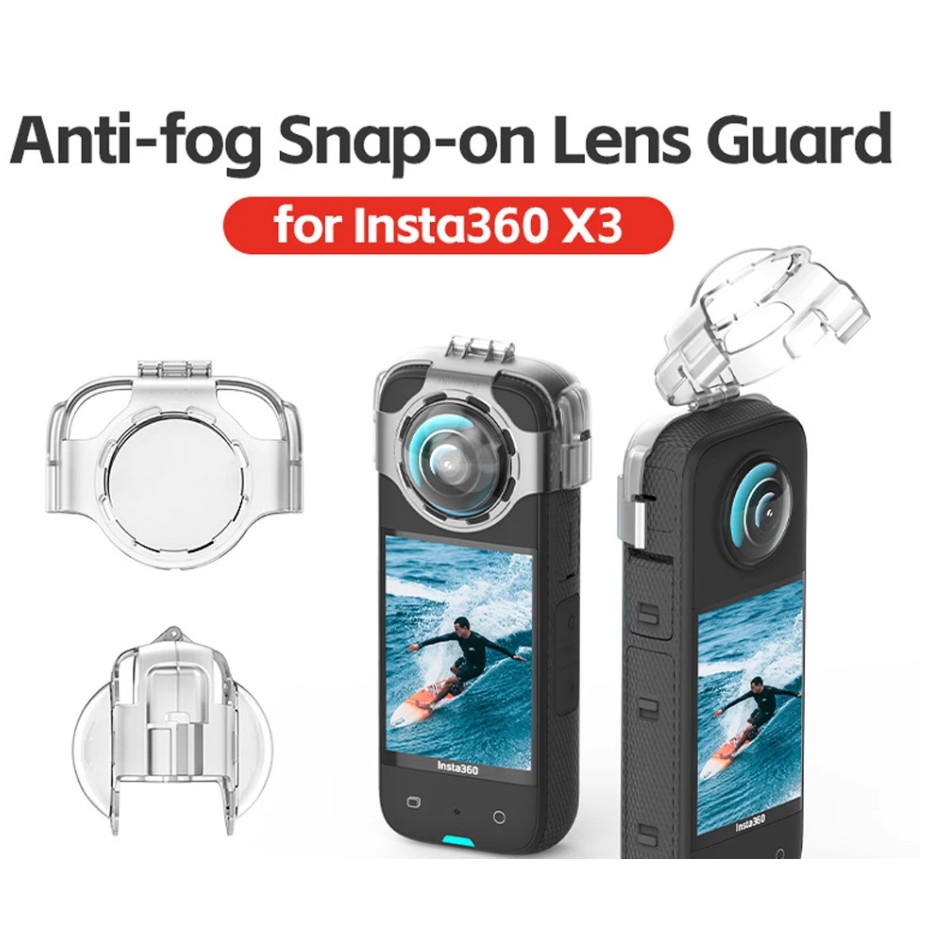 Bảo vệ ống kính cho Insta360 X3, Mũ ống kính chống sốc trong suốt chống nước nhanh cho Insta360 X3