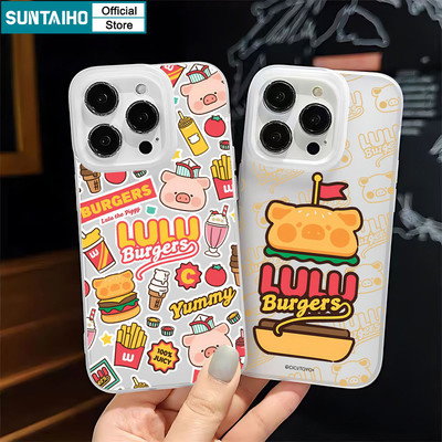 Suntaiho Fun Họa Tiết Thực Phẩm Hoạt Hình Ốp Lưng Điện Thoại TPU Trong Suốt Mờ Mềm Cao Cấp Chống Sốc Cho iPhone 11 12 13 14 15 16 Pro max IP 7 8 Plus Iphon X Xs XR Xs max