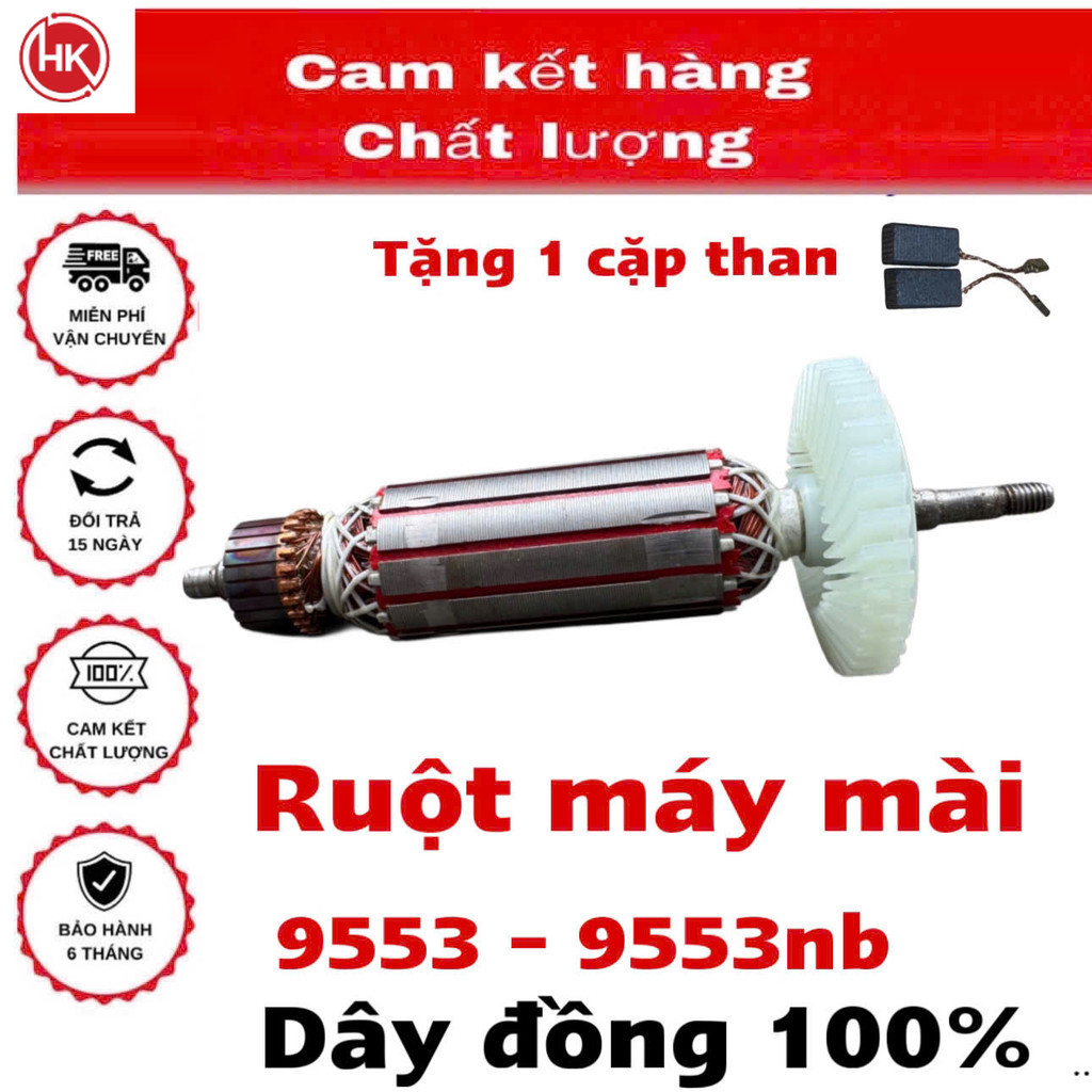 Rotor Máy Mài MAKITA 9553 9553B 9553NB - Ruột Mài MAKITA 9553NB - Dài 152mm - Thân 32mm .. HK Máy xâ