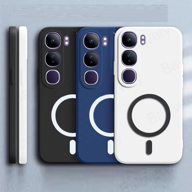 Dành cho VIVO V40 Lite 4G 5G Vỏ mờ đầy màu sắc có nhãn dán từ tính