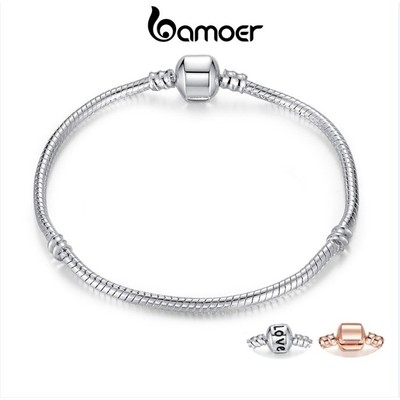 Vòng đeo tay BAMOER da rắn mềm thời trang DIY