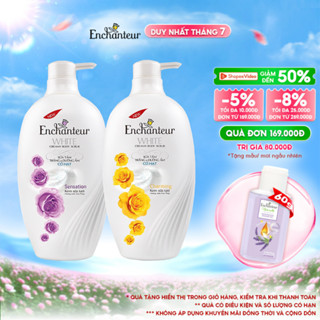 Sữa tắm dưỡng ẩm có hạt Enchanteur Charming/ Sensation white creamy body scrub 650gr