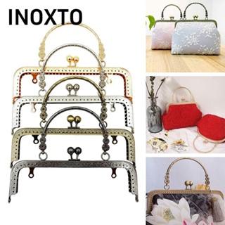 INOXTO Ví Khóa Khung, Túi Kim Loại Phần Cứng Ví Khung Kiss Clasp, Mini Vintage Túi Khóa Tay Cầm Túi Phụ Kiện