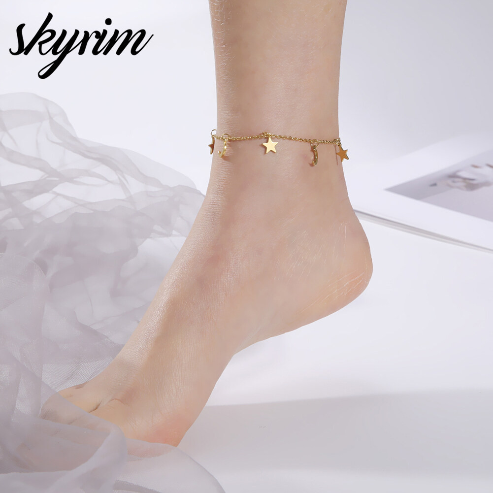 SKYRIM Titan Nữ Vòng Chân Mặt Trăng Ngôi Sao Mặt Dây Chuyền Trang Sức Phụ Kiện