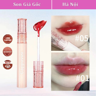 CAPPUVINI Son bóng gấu hồng tone bóng đỏ trầm bóng mịn môi