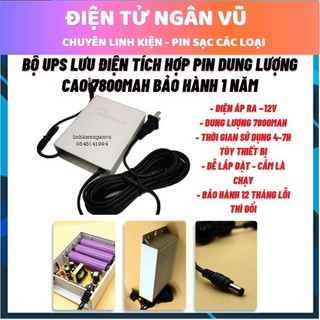 Bộ lưu điện DUNG LƯỢNG CAO 7800mAh Wifi Camera - UPS 12V/9V/ 5V(chạy wifi được 4-12 giờ) kèm Nguồn bảo hành 12 tháng