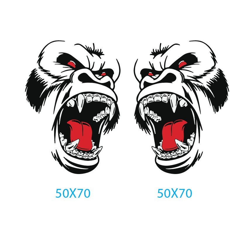 Decal Gorila kingkong trang trí xe bao ngầu .. Số lượng : 1 đôi ( dán 2 bên)