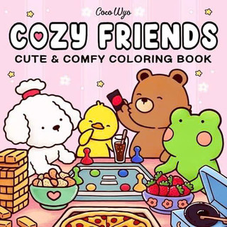 Cozy Friends (giấy dày 180gsm, tặng tranh mẫu) -  Bộ 35 tranh tô màu của Coco Wyo phù hợp với mọi loại bút