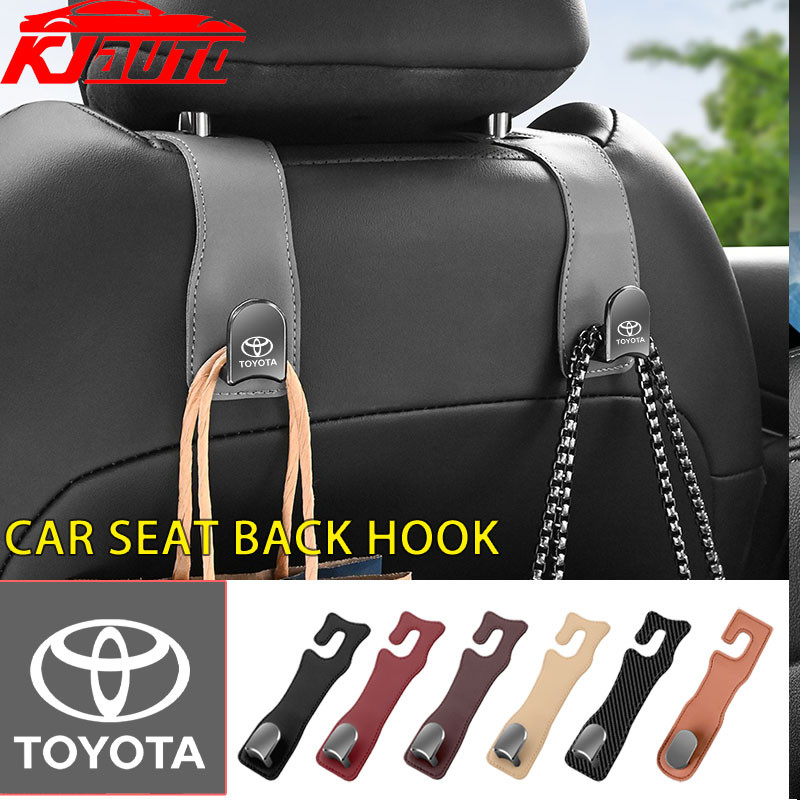 1 / 2 Chiếc Toyota Ẩn Xe Phía Sau Ghế Móc Tựa Đầu Da Mềm Móc Treo 20kg Chịu Lực Cho Xe Toyota Vios R