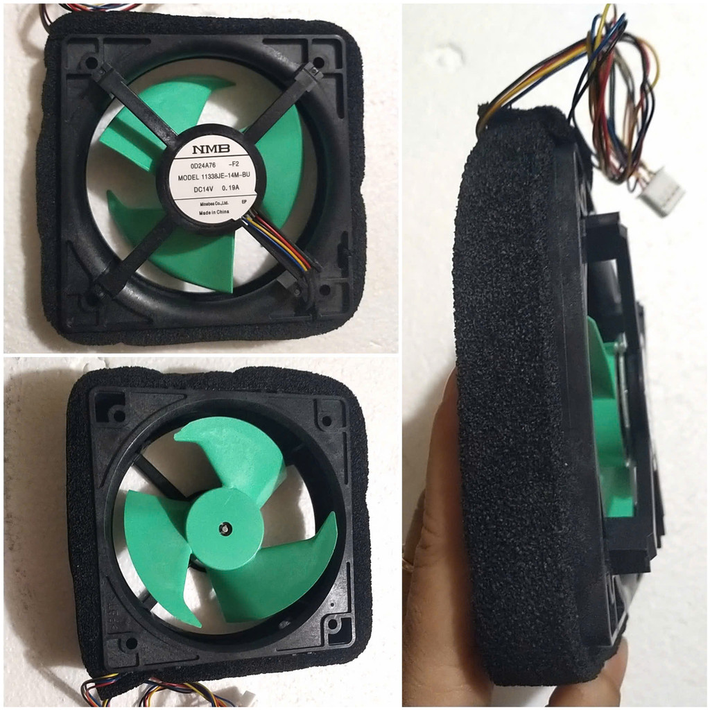 Quạt tủ lạnh DC 14V 4 dây vuông 11 x 11cm mới chính hãng