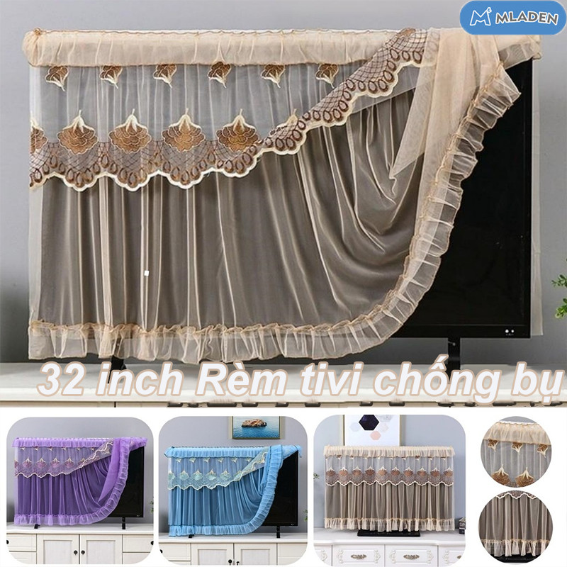 32 inch Rèm tivi chống bụi, trang trí ti vi, decor tivi, tấm phủ che tivi,vải che bụi cao cấp