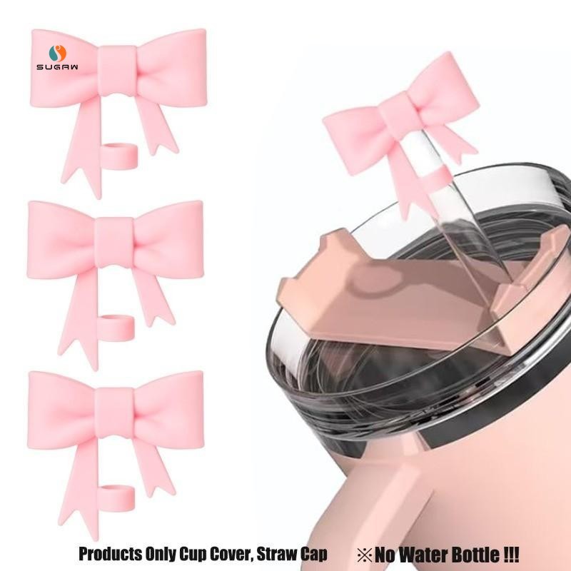 10mm Silicone Chai Nước Ống Hút Nắp Nơ Hình Ống Hút Nắp Silicon Tumbler Ống Hút Đầu Cho Stanley & Ow