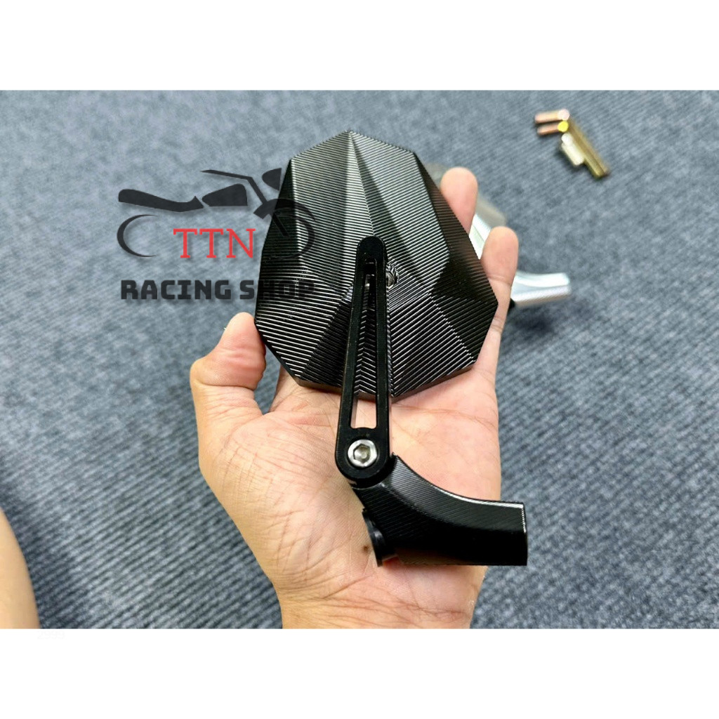 Gương Chiếu Hậu NHÔM CNC V5 Hview Chống Chói , MẶT GƯƠNG ĐỦ TIÊU CHUẨN