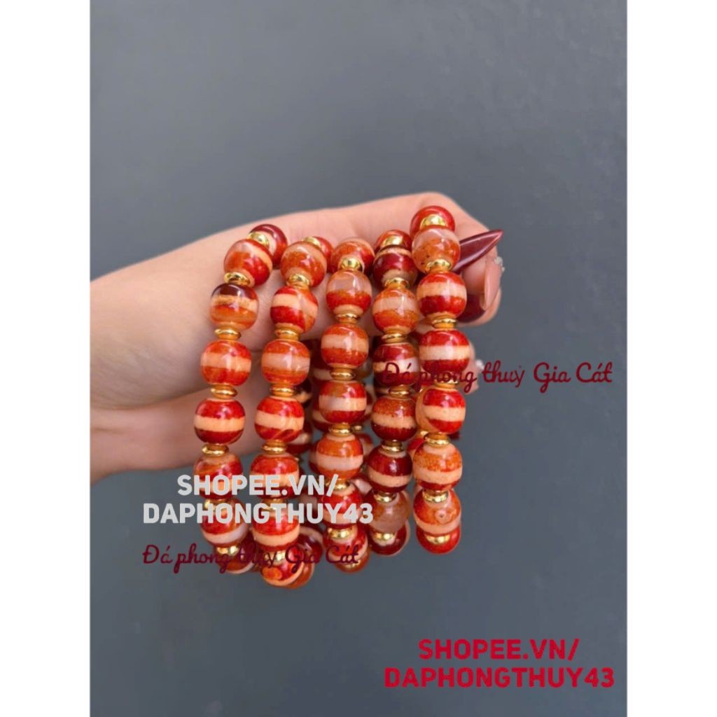 Vòng tay mã nao dzi đỏ vân sdep mới về