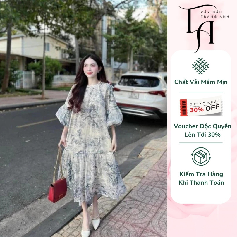  Đầm Suông Váy Bầu Mùa Hè Thiết Kế Dáng Dài Babydoll Chất Vải Mát Mẫu Mới Thời Trang Trend 