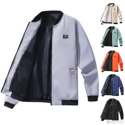 Áo khoác nam dài tay Slim Fit Hàn Quốc cổ tròn thông thường WW36