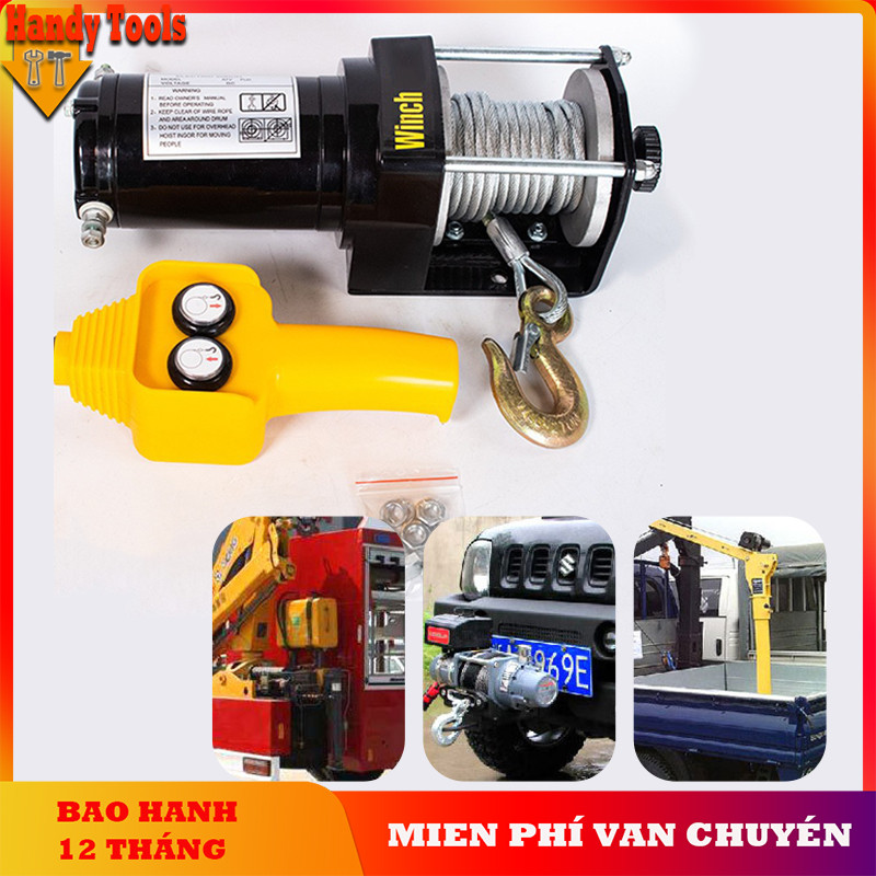 Máy tời điện 12V 4500lbs - Lực kéo 1590kg, cứu hộ ô tô, thiết bị nâng hạ chuyên dụng