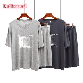 Bộ Loungewear Nam Mùa Hè - Áo Cổ Tròn Tay Ngắn & Quần Short