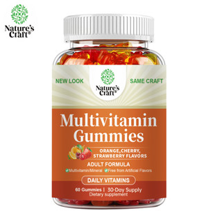 Nature'sCrart Kẹo dẻo tổng hợp vitamin hàng ngày hiệu quả cho người lớn - Hỗn hợp vitamin D A C E B12 Kẽm và Biotin