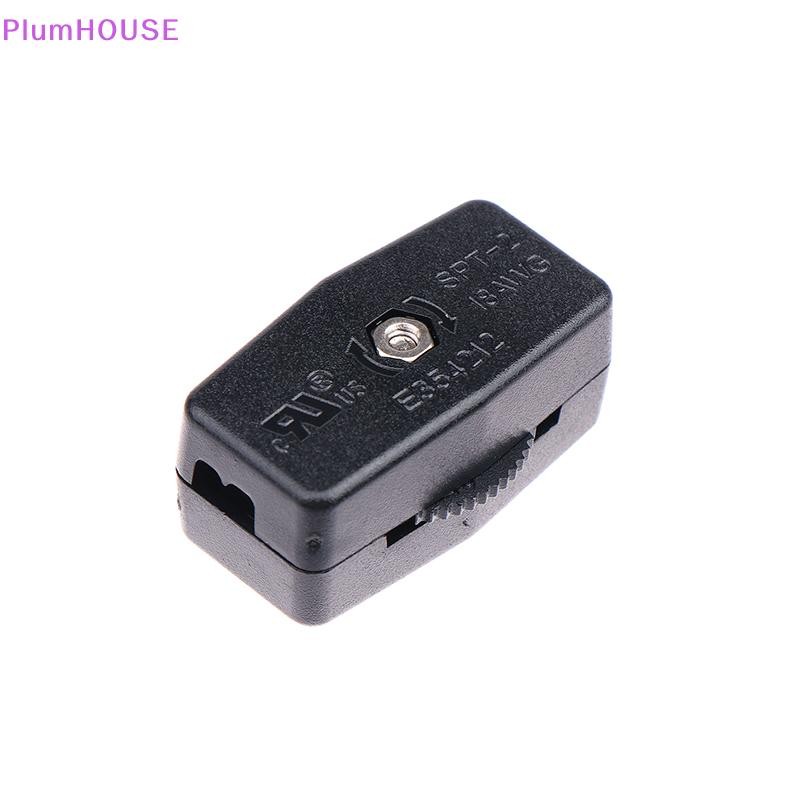 PlumHOUSE Đen 3A 125V 18AWG 2C SPT2 Trực Tuyến BẬT TẮT Gear Đèn Led Dây Điện Dây 2Gang Nút Nhấn VN