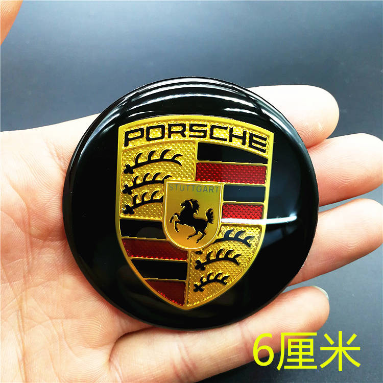 Logo Xe Porsche Logo Kim Loại Ô Tô Logo Sửa Đổi Vô Lăng Logo Bánh Xe Logo Ghi Nhãn 65MM6cm Đường Kính Logo Ô Tô