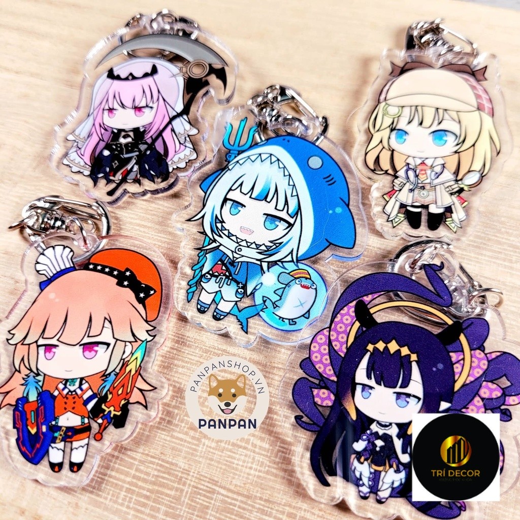 Móc khóa mica Hololive Myth VTuber (6cm) Mori Calliope, Gawr Gura, Watson Amelia, Takanashi Kiara