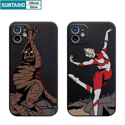Suntaiho Ngộ nghĩnh Vỏ Độc Đáo Ultraman Họa Tiết Quái Vật Ốp lưng Iphone 16 15 14 13 12 11 Pro Max IP 7 8 Plus Iphon X Xs XR Xs Max Silicon Mềm Cao Cấp Chống Sốc Ốp Lưng